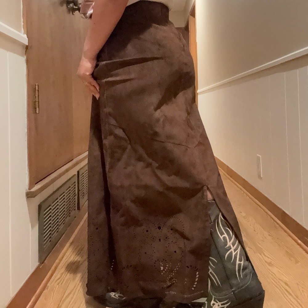 Siena Studio leather Dark Brown Maxi Skirt - Picture 6 of 13